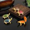 1pc Vintage Luxury Turtle Jewelry Box Desktop Ornament Jewelry Storage Box Ring Earnail Box