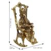 Golden Metal Lord Ganesha Idol Reading Book On Rocking Chair - Decorative Hindu God Statue for Home Decor
