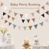 Cotton Fabric Birthday Bunting Banner Triangle Shape Hanging Party Flag For Birthday Party