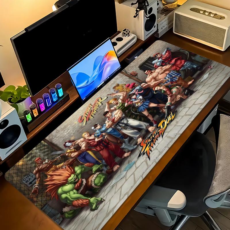 Game Street-Fighter Color Mouse Pad Large Gaming Table Cushion Non-slip Laptop Tablet Big Mousepad XXL Mat Mini PC Playmat With Lock edge