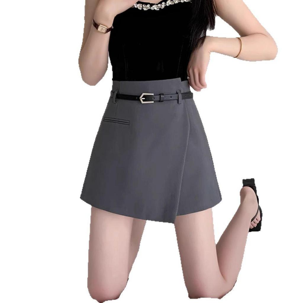 Women's High-Waist White A-Line Culottes Skirt - Spring 2025