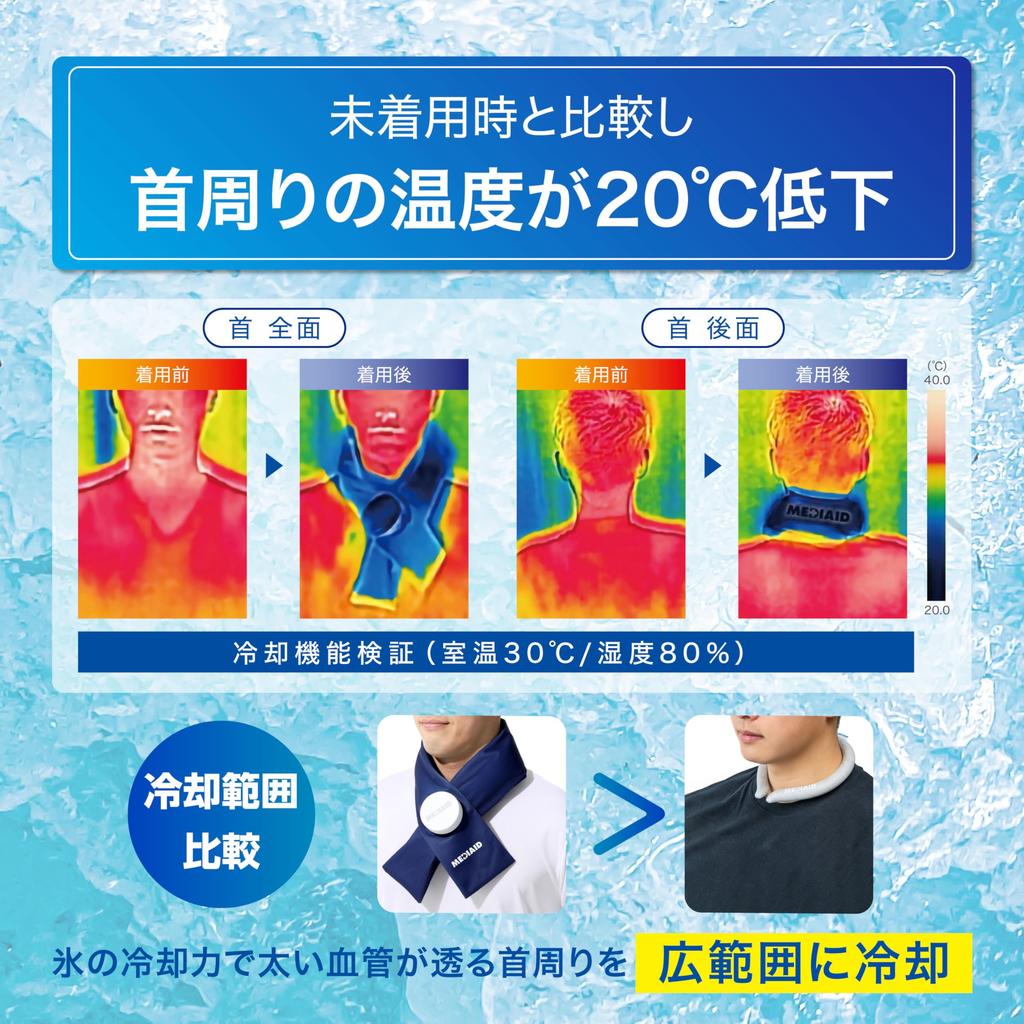 temperature lower than when not MediAid Neck Ice Icing Neck Ice One Size Fits Heat Ice Pack for Adults Medical Nippon Sigmax [Neck -20℃ wearing] Pack,
