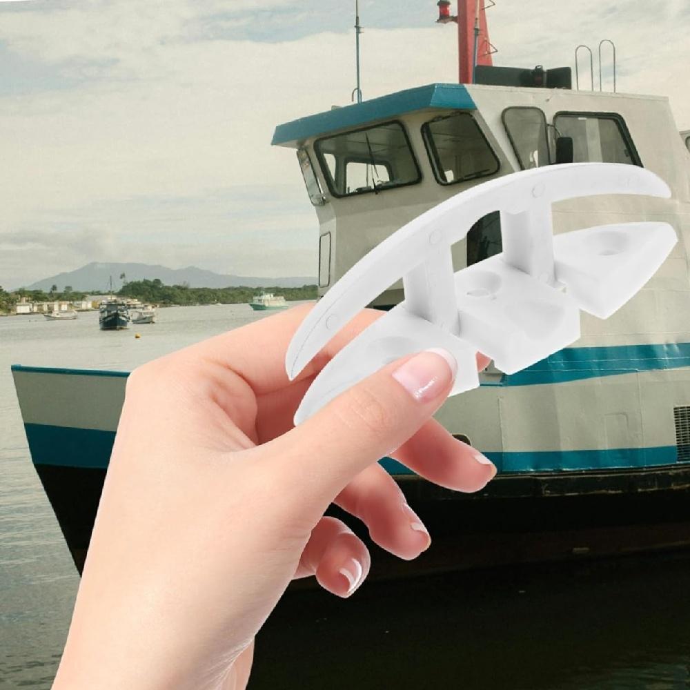 2-Pack Nylon Folding Boat Cleat – Flip-Up Dock Mooring Cleat With Mounting Screws For Kayaks, Decks, Yachts (130x50mm, Spring-Loaded)