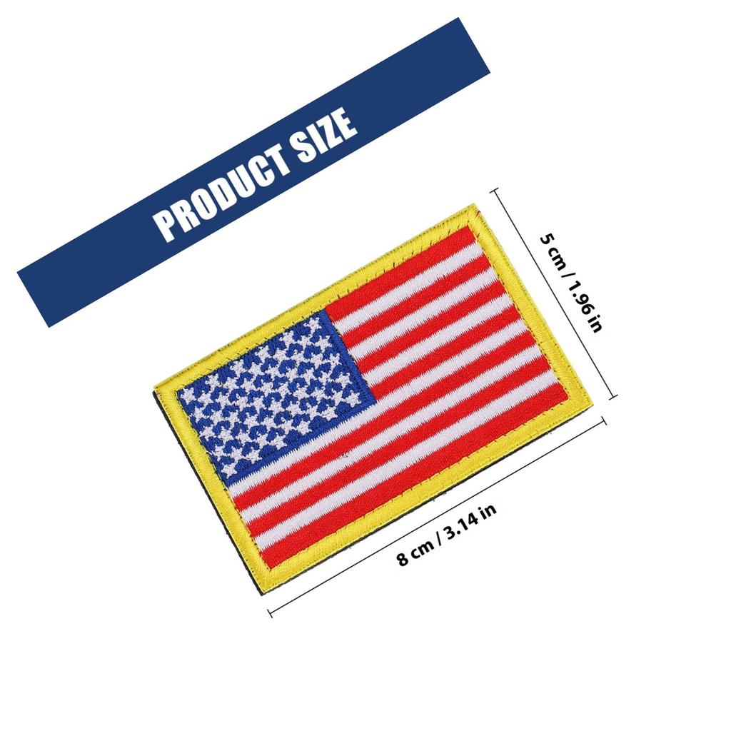2Pcs American Flag Embroidered Military Patches Decorative Clothing Stickers for Hats Shirts Backpacks American Flag Patch