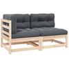 Vidaxl 2-Cz. Garten-Sitzgruppe, Mit Kissen, Massivholz Kiefer