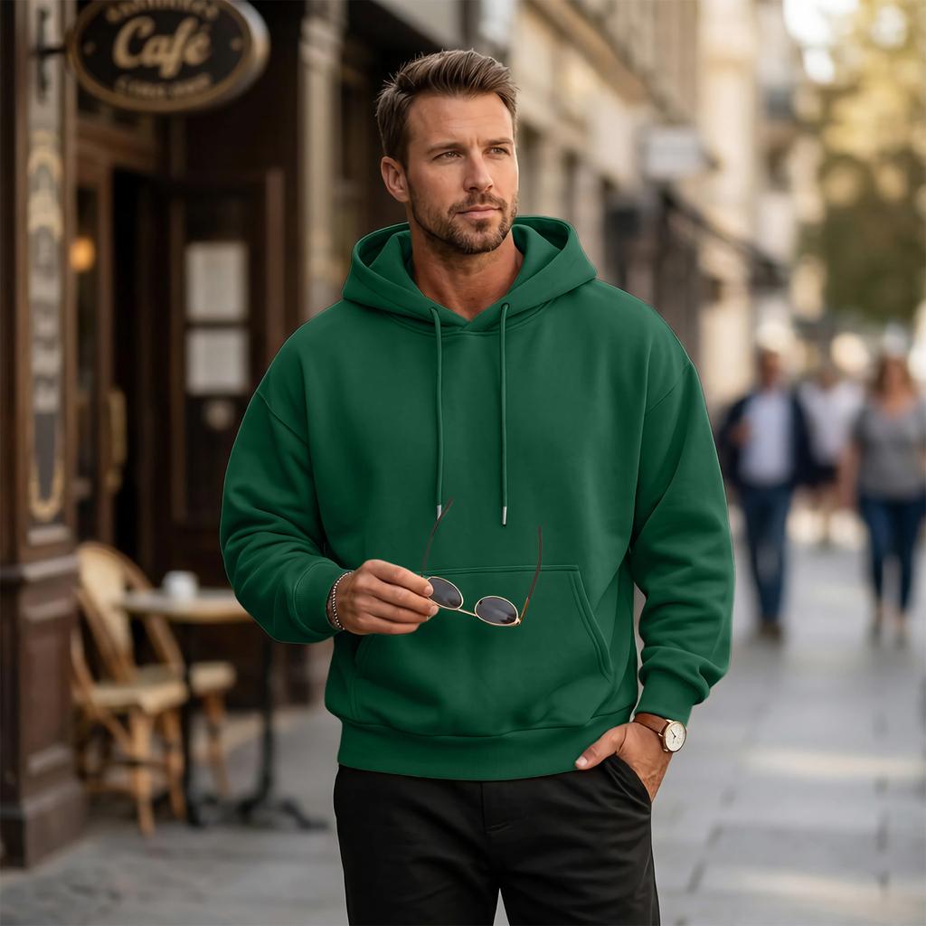 Men's Casual Hooded Long Sleeve Sweatshirt for Everyday Wear