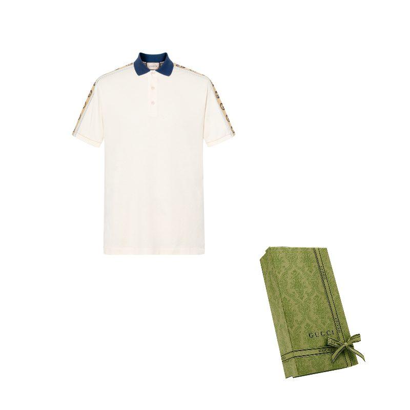 Gucci Polo Shirt Men's Ivory White 598949-XJB0Q-9247