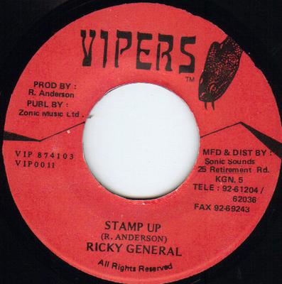 Disco de 7 polegadas RICKY GENERAL - Stamp Up VIP0011 Vipers Jamaica Reggae, Ska & Dub Usado