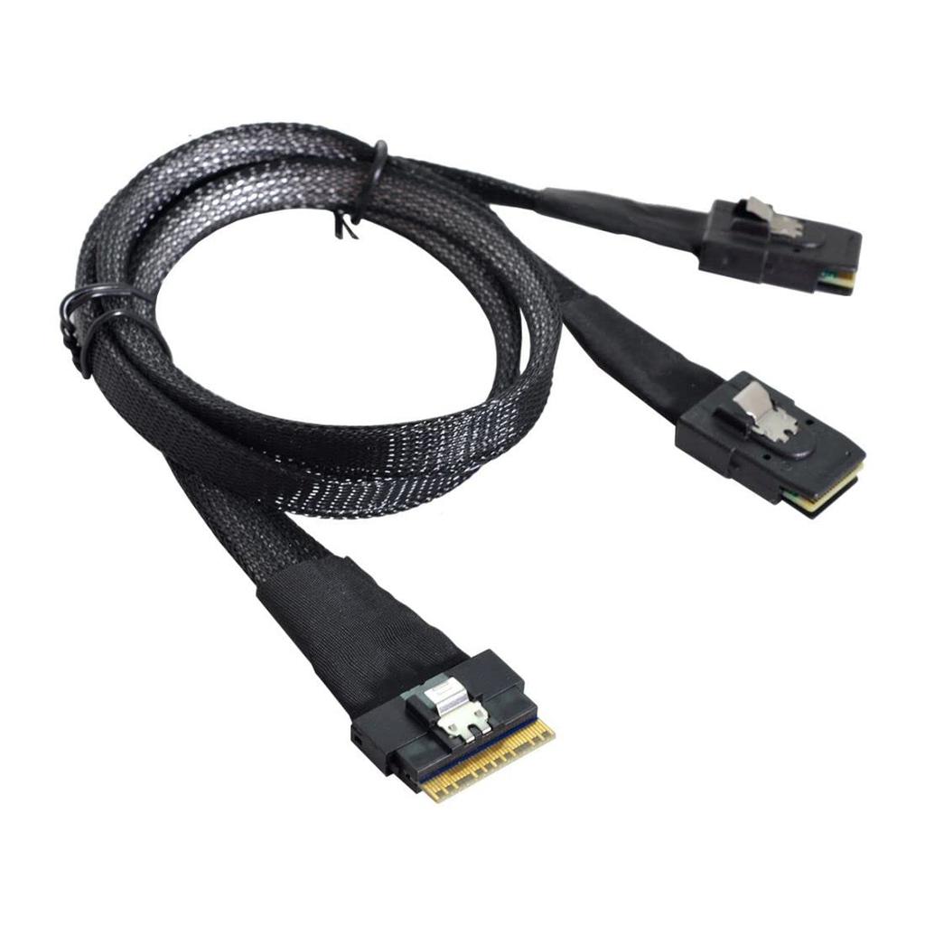 Chenyang CY 8i Ultraport Slimline SAS Slim na Duálny Mini SAS SFF-8654 74-Pin PCI-E 4.0 SFF-8087 Kábel, PCI-Express