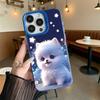 White Puppy Under Stars Hard Phone Case for Iphone 16 15 14 13 12 11 Pro Max Mini Shockproof Anti-Scratch Protective Cover