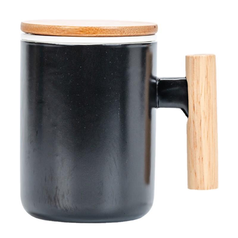 Ceramic Tea Mug with Bamboo Lid and Infuser