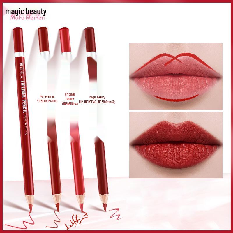 6D Pure Desire Waterproof Lip Liner: Sharpenable, Sweatproof Wood Crayon for Precise Outline.