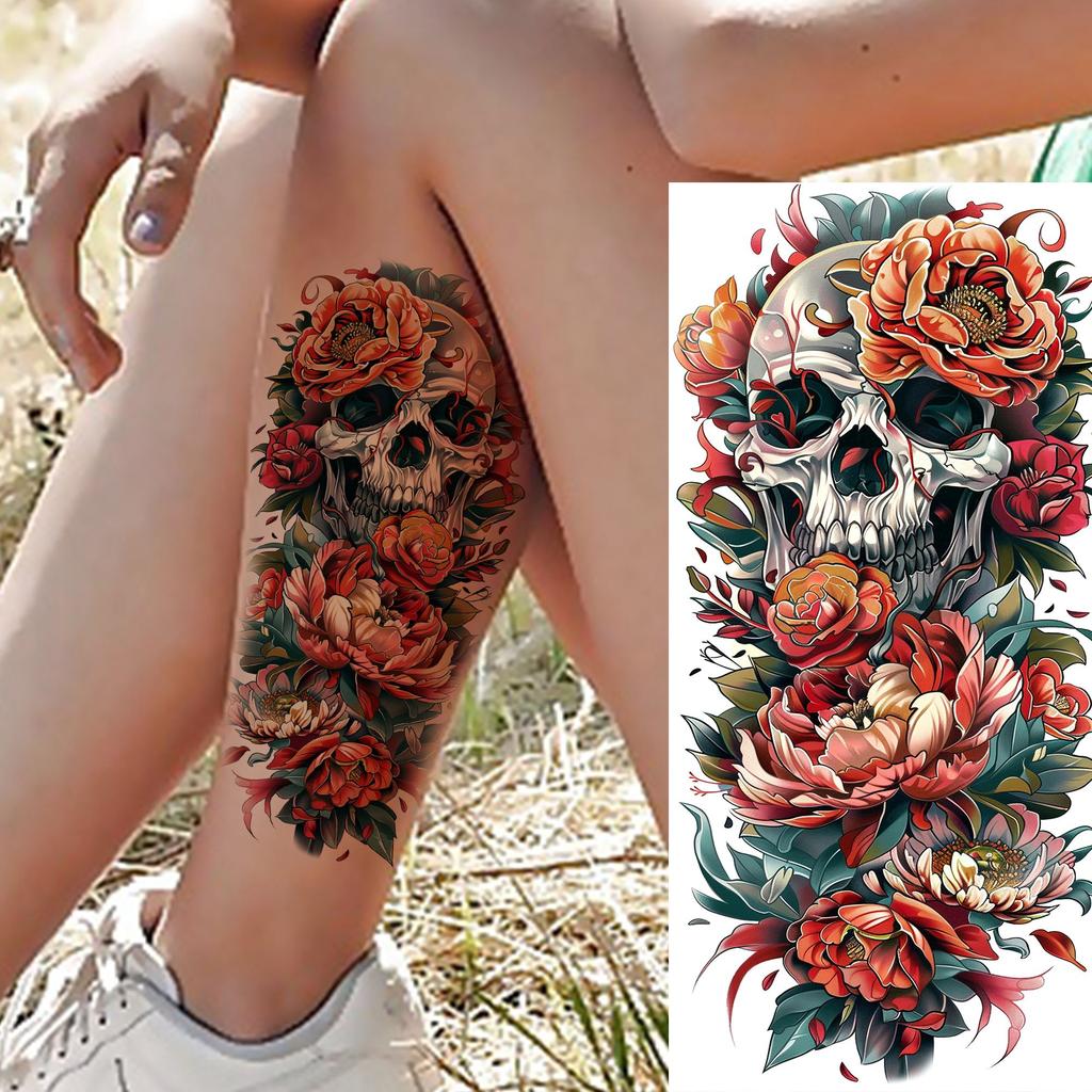 1 Blatt Kreative Malerei Drache Löwe Temporäre Tattoos für Männer Frauen Erwachsene Körperkunst Wasserdichte Realistische Fake Tattoo Aufkleber