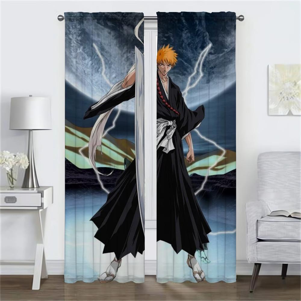 BleachS Blackout Curtain for Room 2 Panel Anti-mosquito Curtains 2 Pieces Shades Tulle for Bedroom Partition Living Kitchen Home