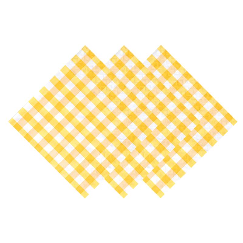 Colorful Gingham Disposable Paper Napkins Soft Absorbent 20 Counts for Picnic Bridal Shower Bachelorette Party Decor