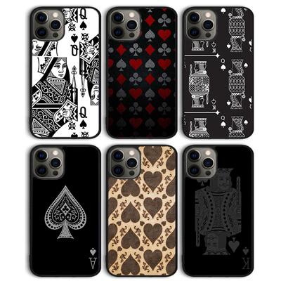 King Queen Playing Card Phone Case For iPhone 11 12 13 14 Pro Max Mini Cover For iPhone X XS Max XR 5 6 7 8 Plus Coque