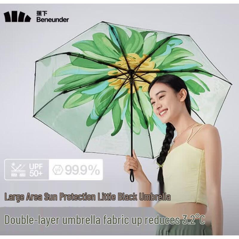 Beneunder Double-Layer UV Protection Floral Umbrella
