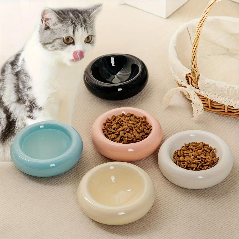 Katzennapf Keramik Katzennapf Schale Haustiernapf Donutform Katzenfutternapf Anti-Fall Klappnapf Rutschfest Mehrere Farben Formen Snacknapf