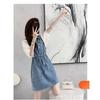 Summer French Style Denim Dress Women Casual Polo Collar Slim Fit Youthful Fashion