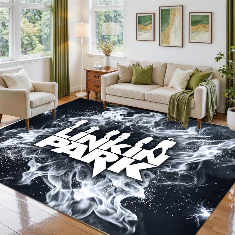 Linkin Park Design Crystal Velvet Rug Soft Decorative Mat for Bedroom Entrance