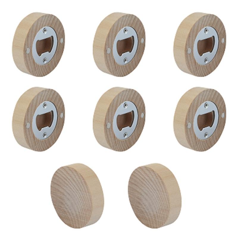 5Pc Blank Diy Bamboo Fridge Magnets Bottle Opener Photo Wall Message Magnet Sticker Home Refrigerators Decor Wedding Favors Gift