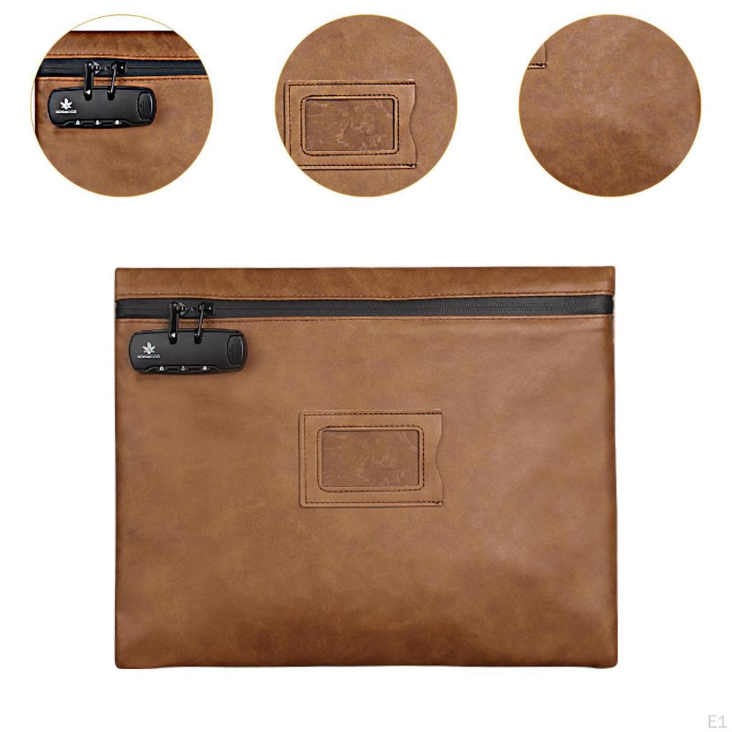 Lockable Document Bag Certificate Organizer Deposit Pouch Money Storage for Embosser