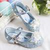 Princess Shoes Spring Autumn New Crystal High Heel Dress Shoes Elsa Style 