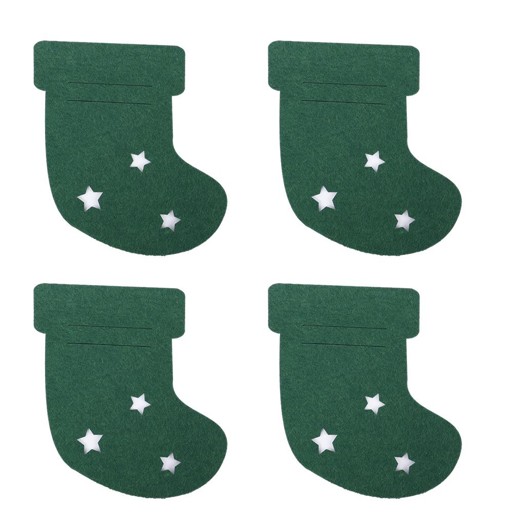 4PCS Christmas Cutlery Holder Bags Snowflake Xmas Tree Knife And Fork Pocket Cutlery Bag Xmas New Year Dinner Table Decorations