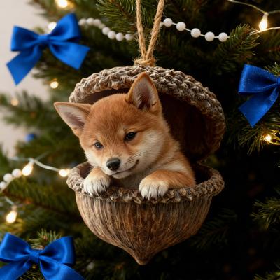 10 Pezzi Ornamento Ghianda Animale Foresta Ornamento Natale Foresta Accogliente Ornamento Ghianda Pigna Acrilica 2D Animali Ornamenti da Appendere Albero di Natale per Decorazione Casa