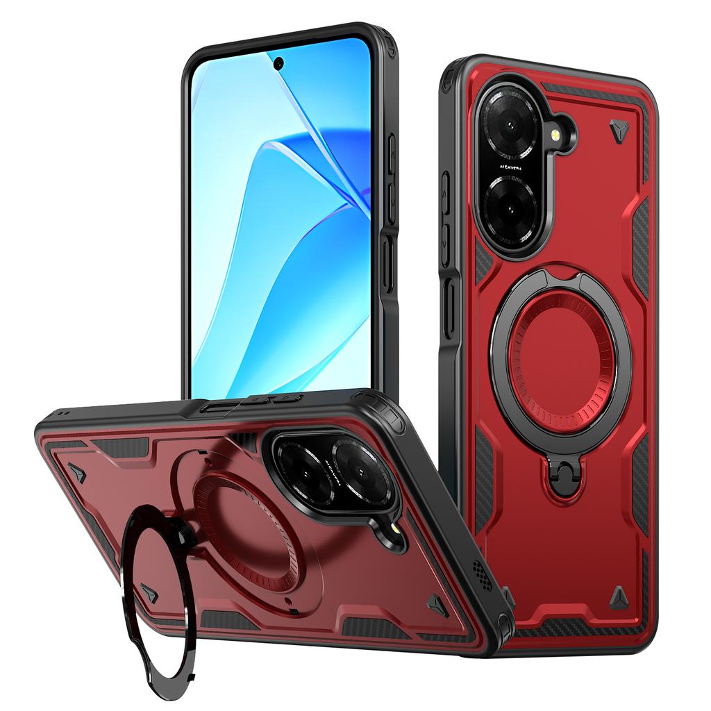 For Xiaomi Poco C71 Redmi A5 4G 6.88 Inches Case Armor Shockproof 360° Rotating Magnetic Holder TPU Frame Plastic Phone Cover
