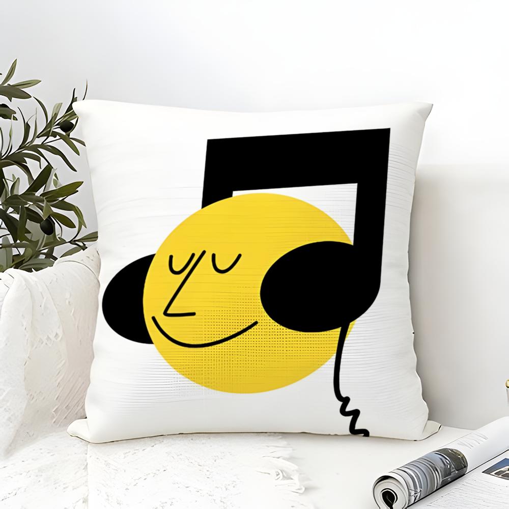 Eenvoudig Stijlvol Muziekplaat Ontwerp Kussensloop Katoen Linnen Stof Vierkant Rits Kussensloop Huis Decoratief Woonkamer