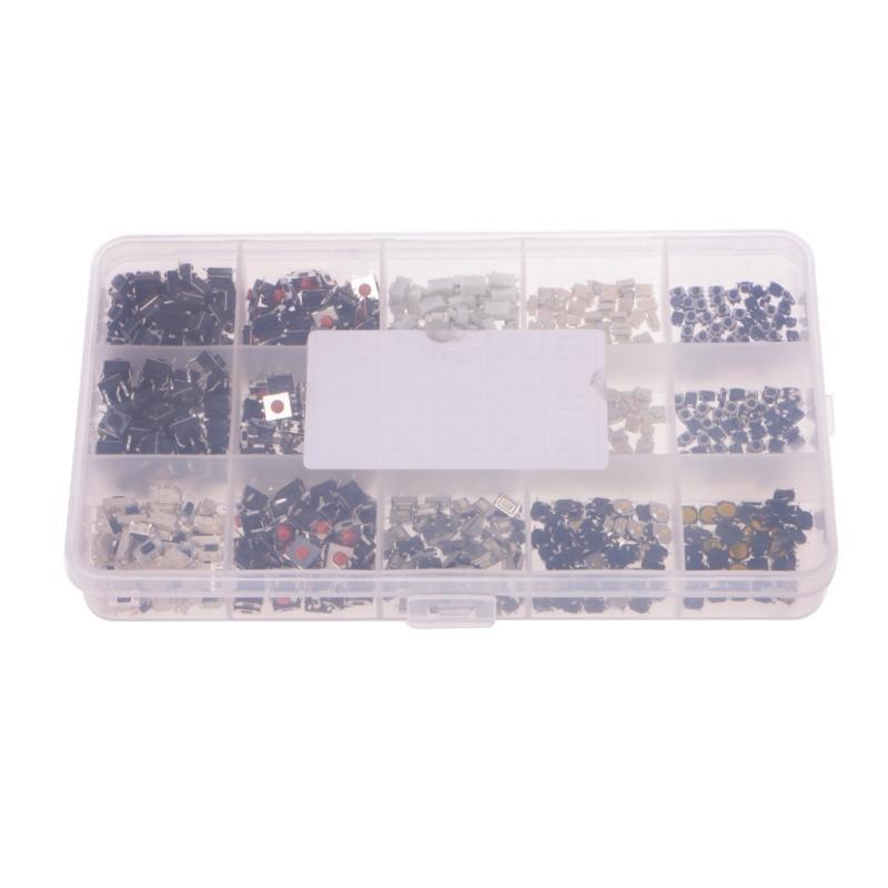 750 Pcs 15 Value Push Button Switch Micro Switch Momentary Assortment Ki
