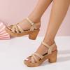 Fashion 2025 Summer New Style Women's Fish Mouth High Heels Plus Size Korean Version Polyester Lining Casual Shoes Wholesale