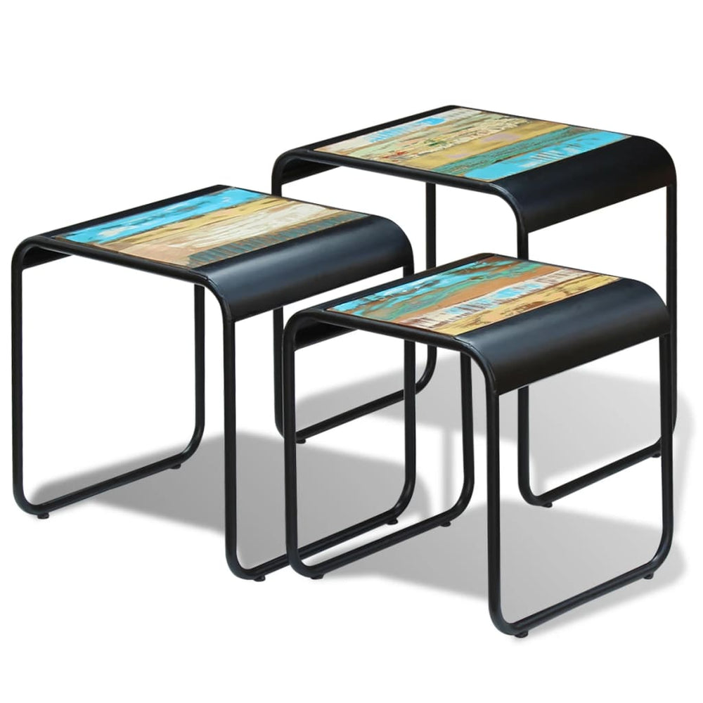 Nesting Tables 3 Pcs Solid Reclaimed Wood