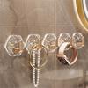 10 Pieces Adhesive Wall Hook Crystals Clear Without Nails Required Accessory for Towels Robes Kitchenwares Daily Use