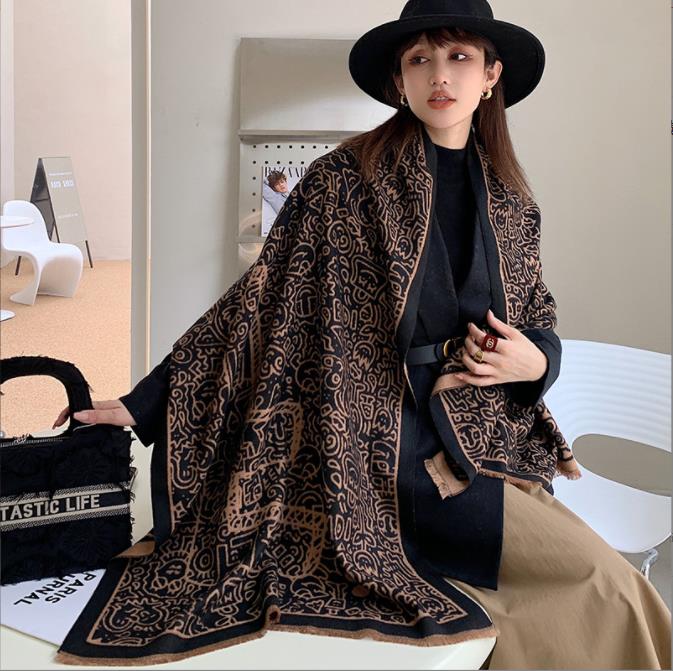 New Arrival Women'S Scarl Thickening Warm Pashmina Cashmere Scarf Female Autumn Winter Soft Scarf Shawl Multipurpose Blanket