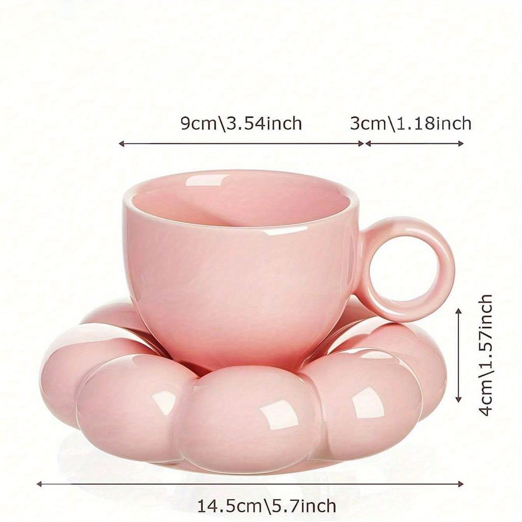 Ceramic Mug Cute Cloud Decorative Plate Coffee Cup Set Creative Ceramic Cup Gift  Modern Living Room Home Decoration