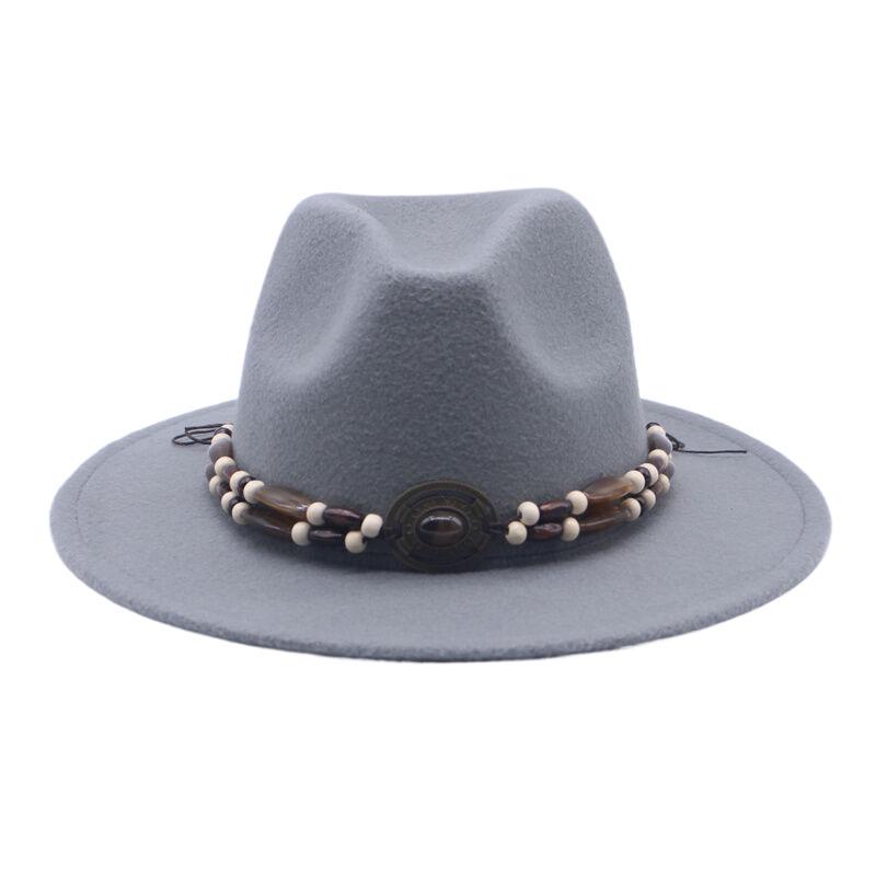 European and American Woolen Jazz Hat, Flat-brimmed Big-eave Hat, Autumn and Winter British Style Men's and Women's Fashion, Felt Hat Top Hat