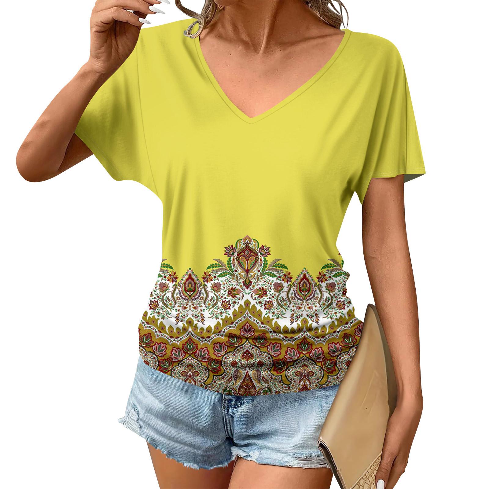 

Женская мода повседневные топы с коротким рукавом плиссированная модная одежда футболка свободного кроя повседневная базовая рубашка S жёлтый