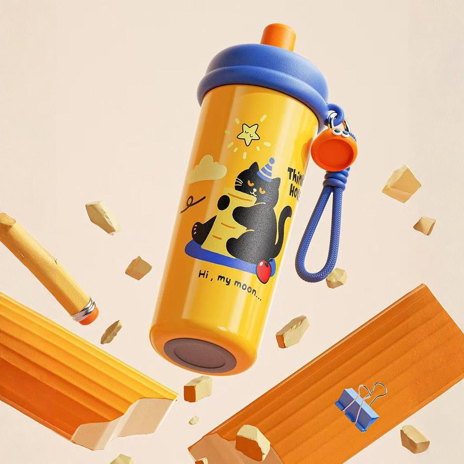 

Stainless Steel Tumbler with Straw, 600ml/20oz Tumbler with Leak Proof, Reusable Double Walled Water Bottle one size жовтий