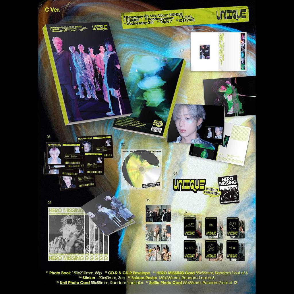 [Pre-order] P1Harmony [UNIQUE] 9th Mini Album (Photobook ver.) + Free Gift