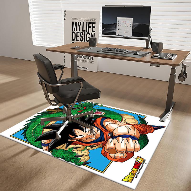 1pc Dragon Ball Super Goku and Shenron Anime Cartoon Design Office Chair Mat, Non-Slip Carpet for Home Decor, Suitable for All Seasons.U016