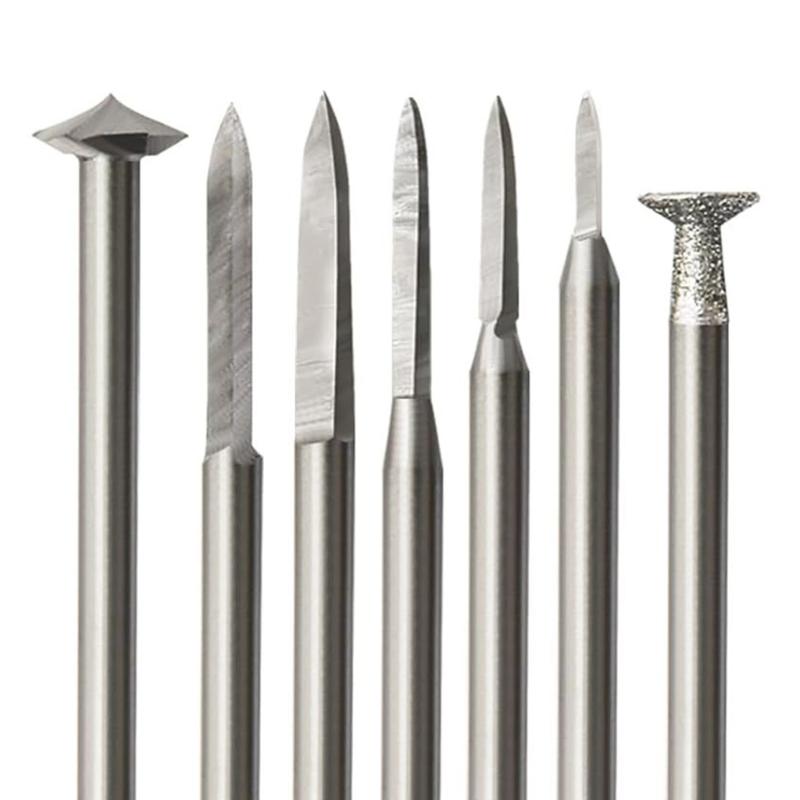 Professional Stainless Steel Wood Carving Engraving Drill Bit Kit 1mm to 10mm 11 Pieces Rotary Tool Projects Accessories
