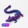 5Pcs 3D Printed Dragon 12In, 3D Printed Flexible Articulated Crystal Dragon