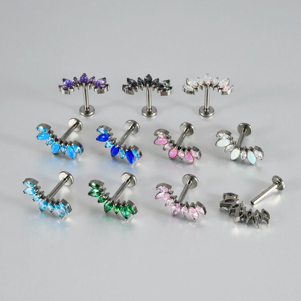 Elegant T Bar Threaded Cartilage Piercing Earring Modern Curved Designs Body Jewelry