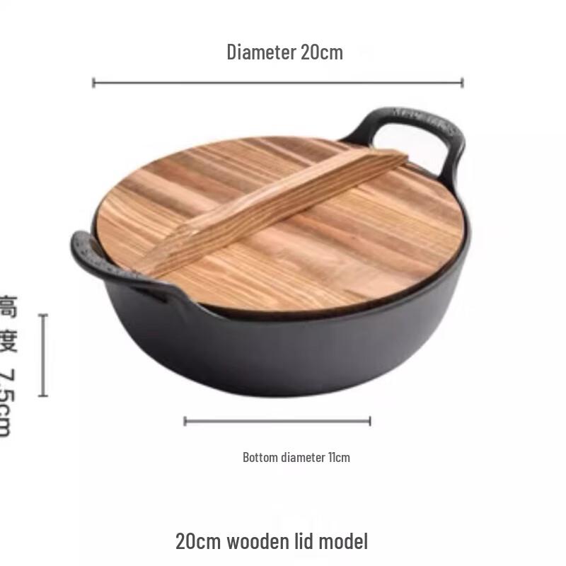 Xiangchong Cast Iron Yuanbao Pot with Cedar Lid