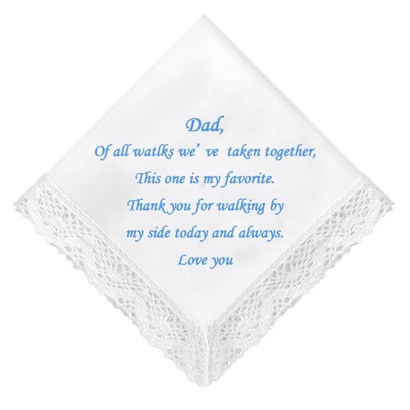 

White Bridal Handkerchiefs Embroidered Fabric with Intricate Lace Trim Bridal Gift
