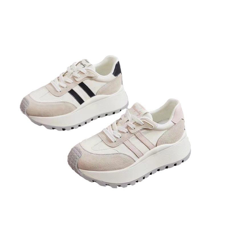 European Platform Fashion Dad Shoes Women's 2025 Spring New Silver Casual Sports Waffle Small Waist Forrest Gump Shoes