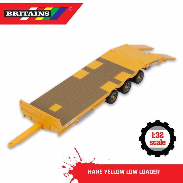Véhicule miniature - Britains - 43254 - Kane Yellow Low Loader - 5.5x38x8.6 cm - 885 grammes - Orange