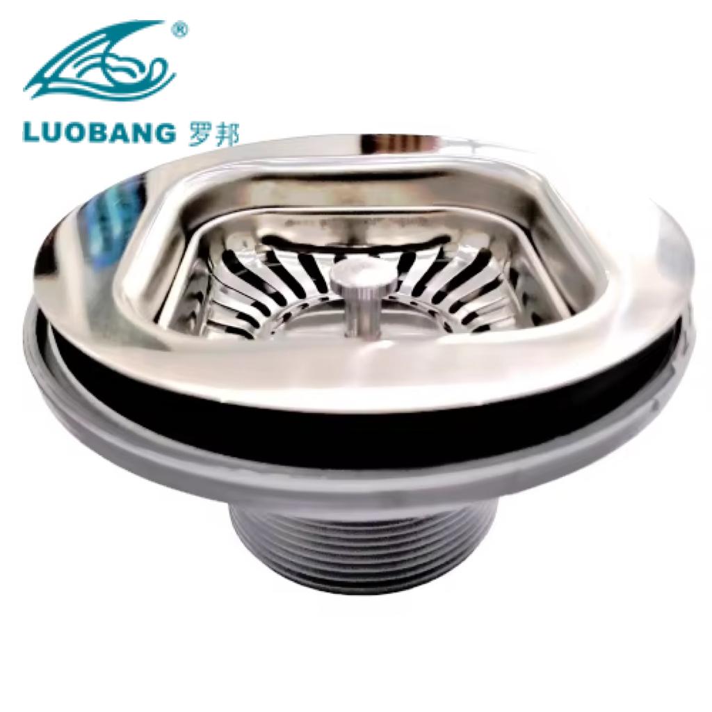 High Quality Kitchen Stainless Steel Basket Drain Plug Stopper Plastic Square Bathroom Sink Strainer (Silver,Plastic)